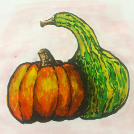 Autumn Gourds Illustration