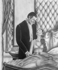 Rhett Butler and Scarlett O'Hara art.
