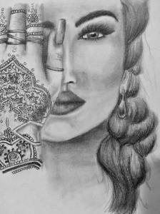 Henna Lady Drawing